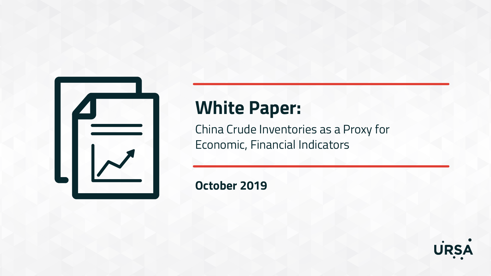 1019 - China Crude Inventories as a Proxy for Economic, Financial Indicators
